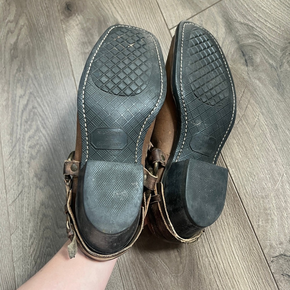 Frye Brown Leather Mule Clogs with Buckle Detail - Picture 7 of 15